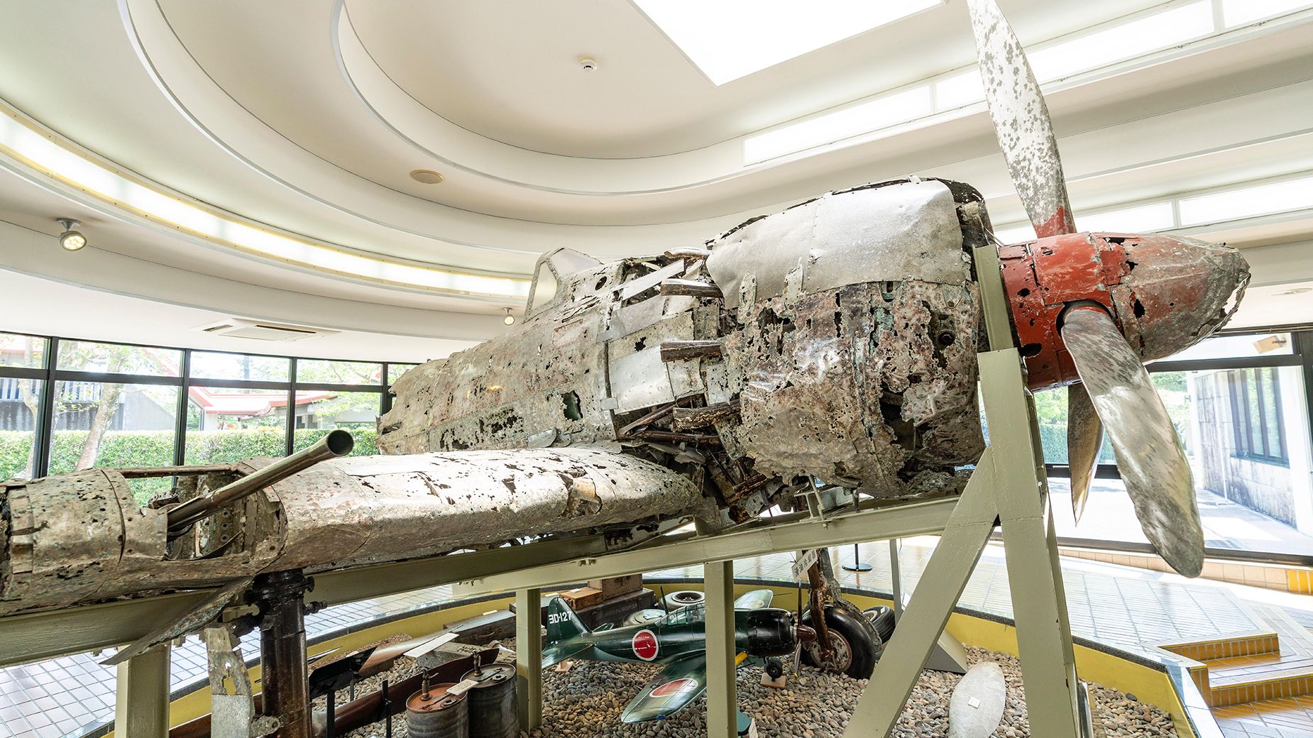 The remains of a World War II  Japanese fighter are on display at the Chiran Peace Museum near Kagoshima, Japan.