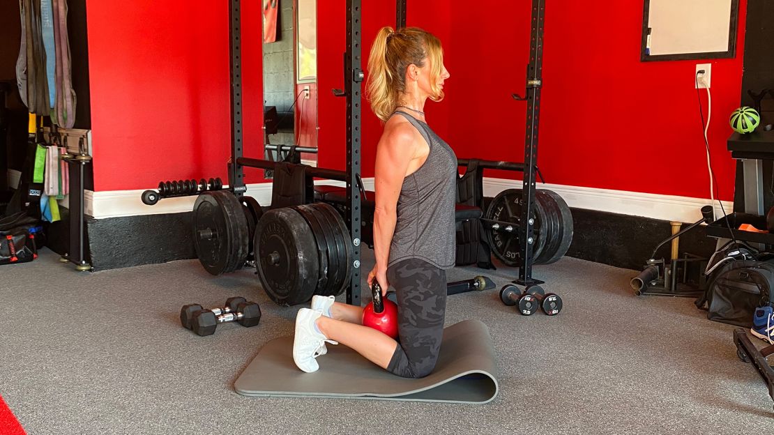 This kettlebell hold exercise can help with both posture and shoulder stability.