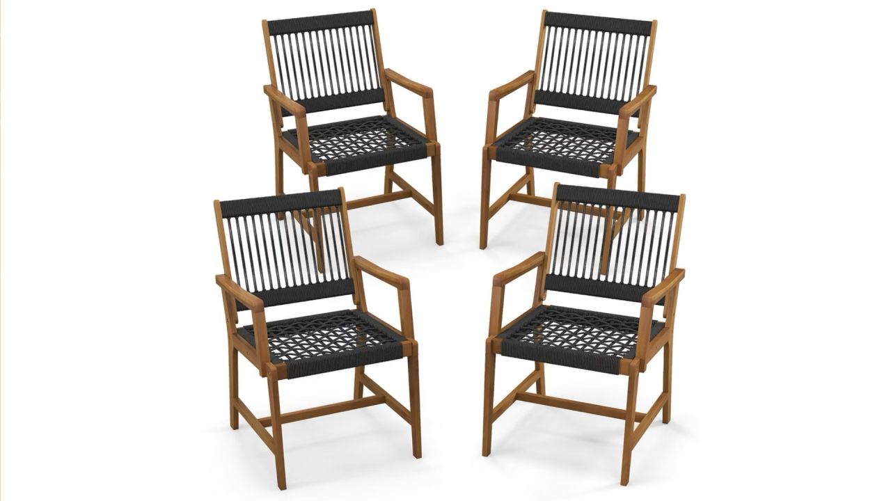 Tangkula Patio Acacia Wood Dining Chairs, Set of 4.jpg