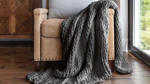 Becky Cameron Chunky Knit Handmade Throw Blanket