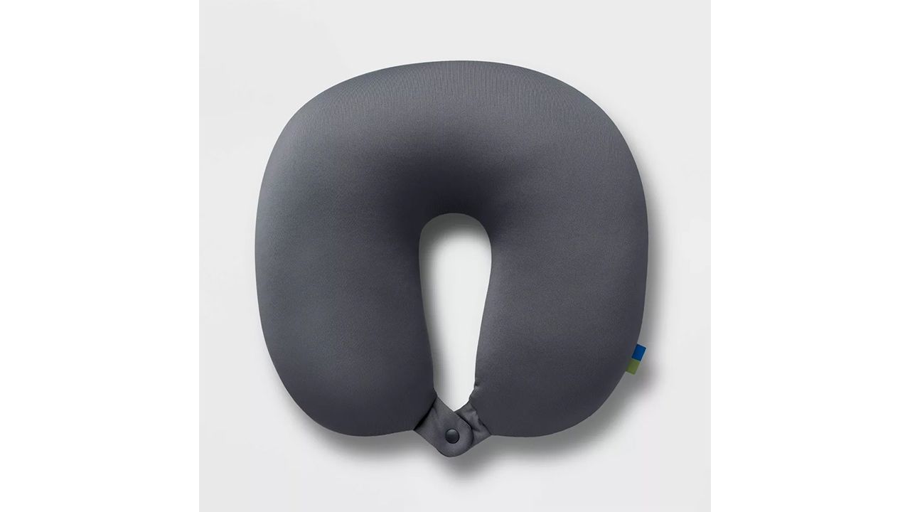 A photo of a gray Open Story neck pillow from Target