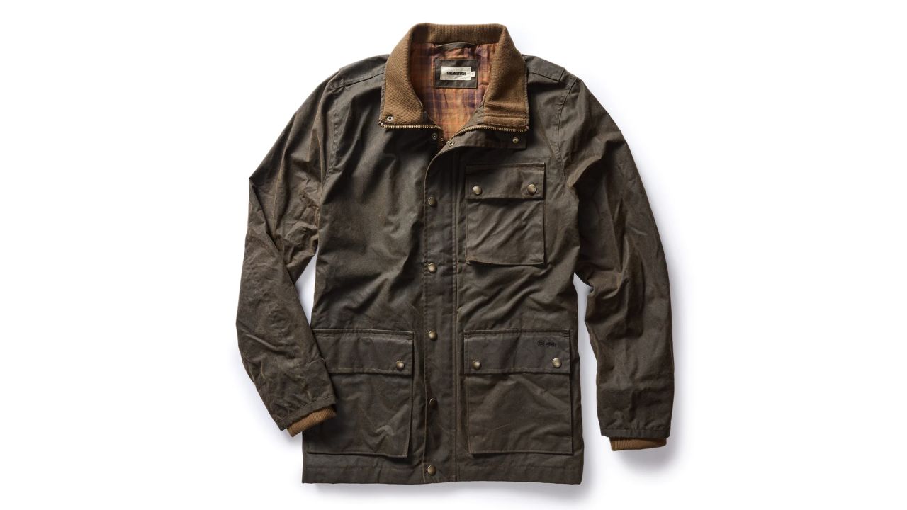 taylor stitch clutch jacket in soil waxed canvas