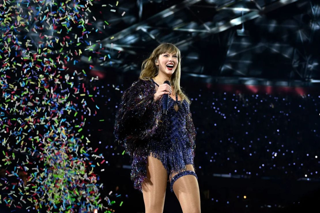 Taylor Swift in concert in Amsterdam in 2024.
