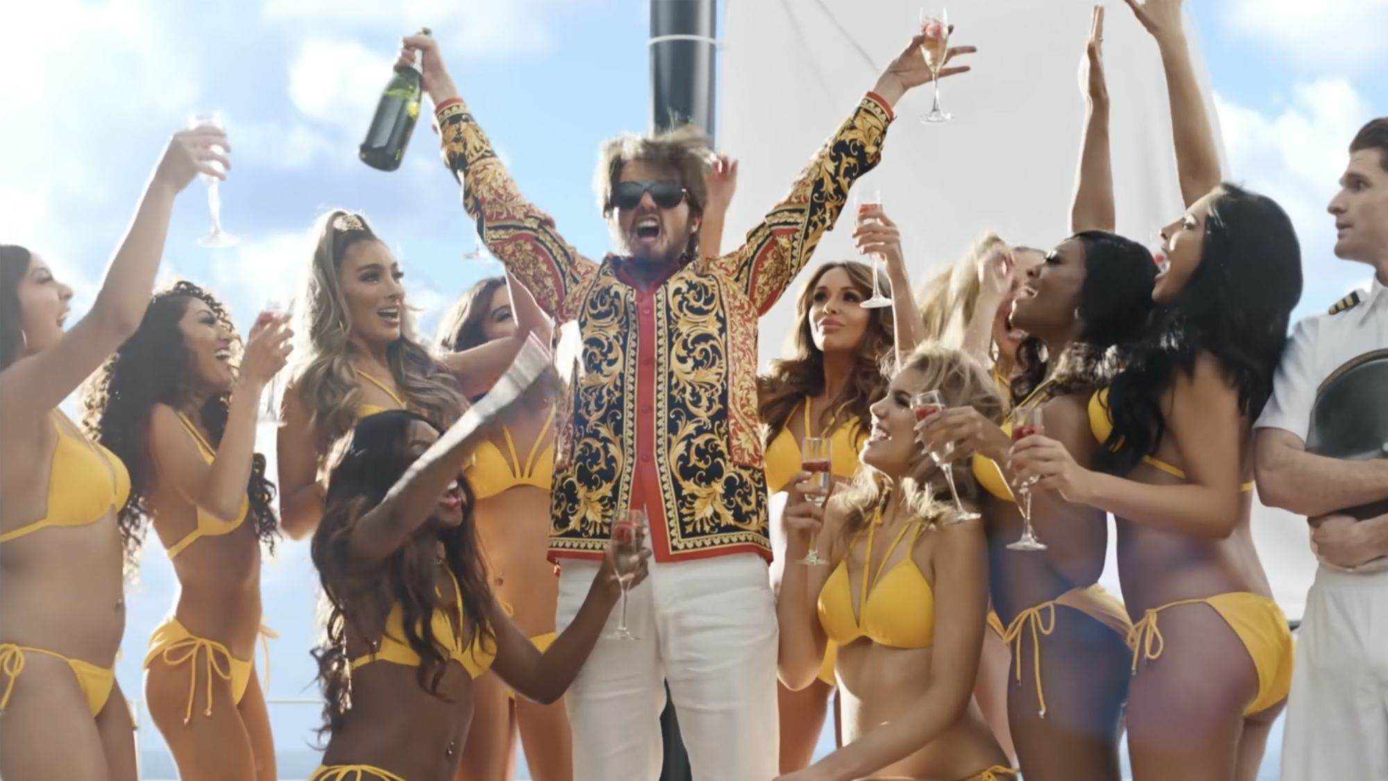 Dressed as her male alter-ego, Taylor Swift danced on top of a private yacht in her music video for "The Man."