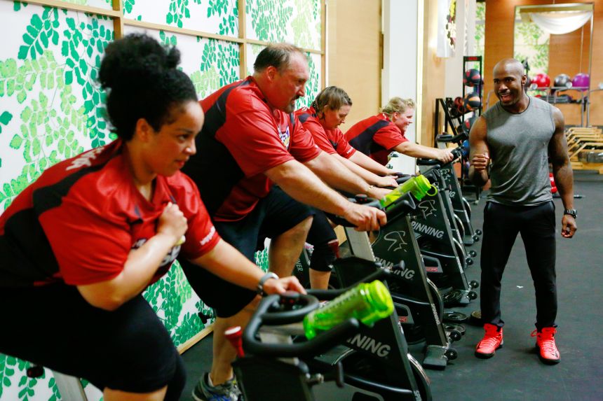 Contestants exercised for hours a day.