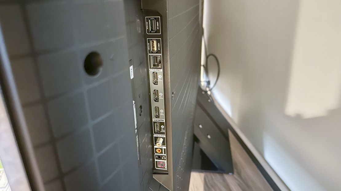 Side of the TCL QM8 TV showing the HDMI ports.