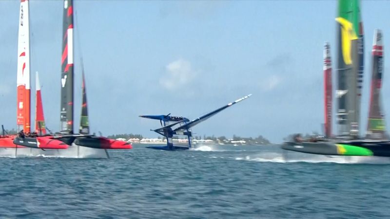 Watch: Boat capsizes during training race, sends crew members flying
