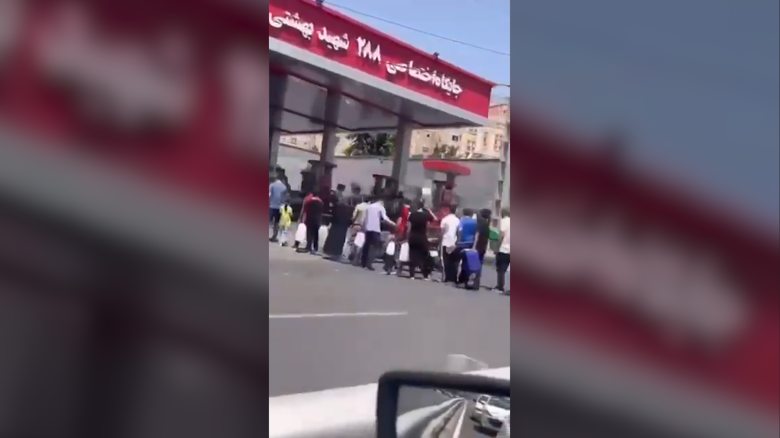 Social media video shows lengthy queue outside Tehran gas station