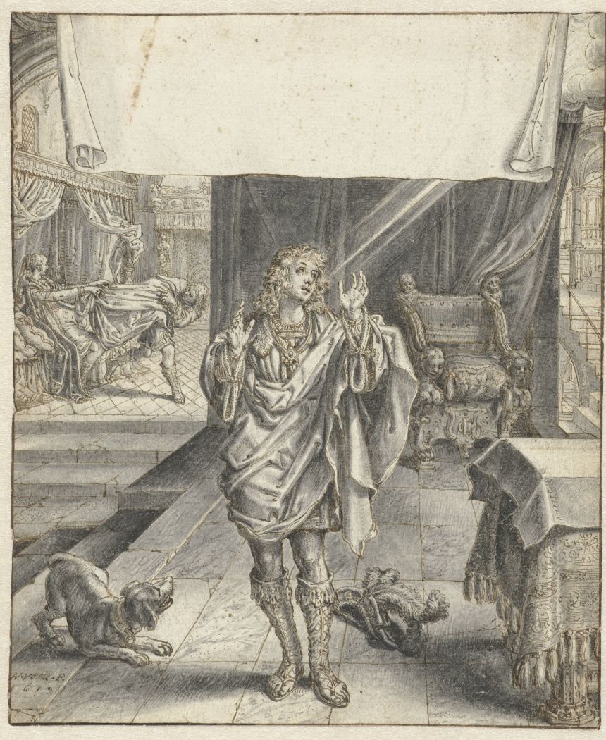 Adriaen van de Venne's illustration was a frontispiece for a book of works by Dutch poet Jacob Cats.