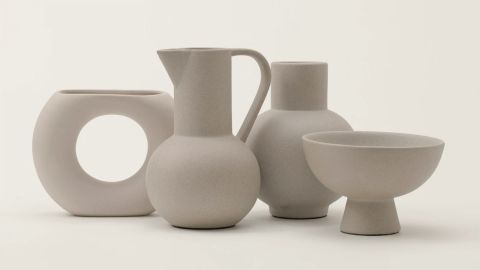 Textured Ceramic Pitcher Vase