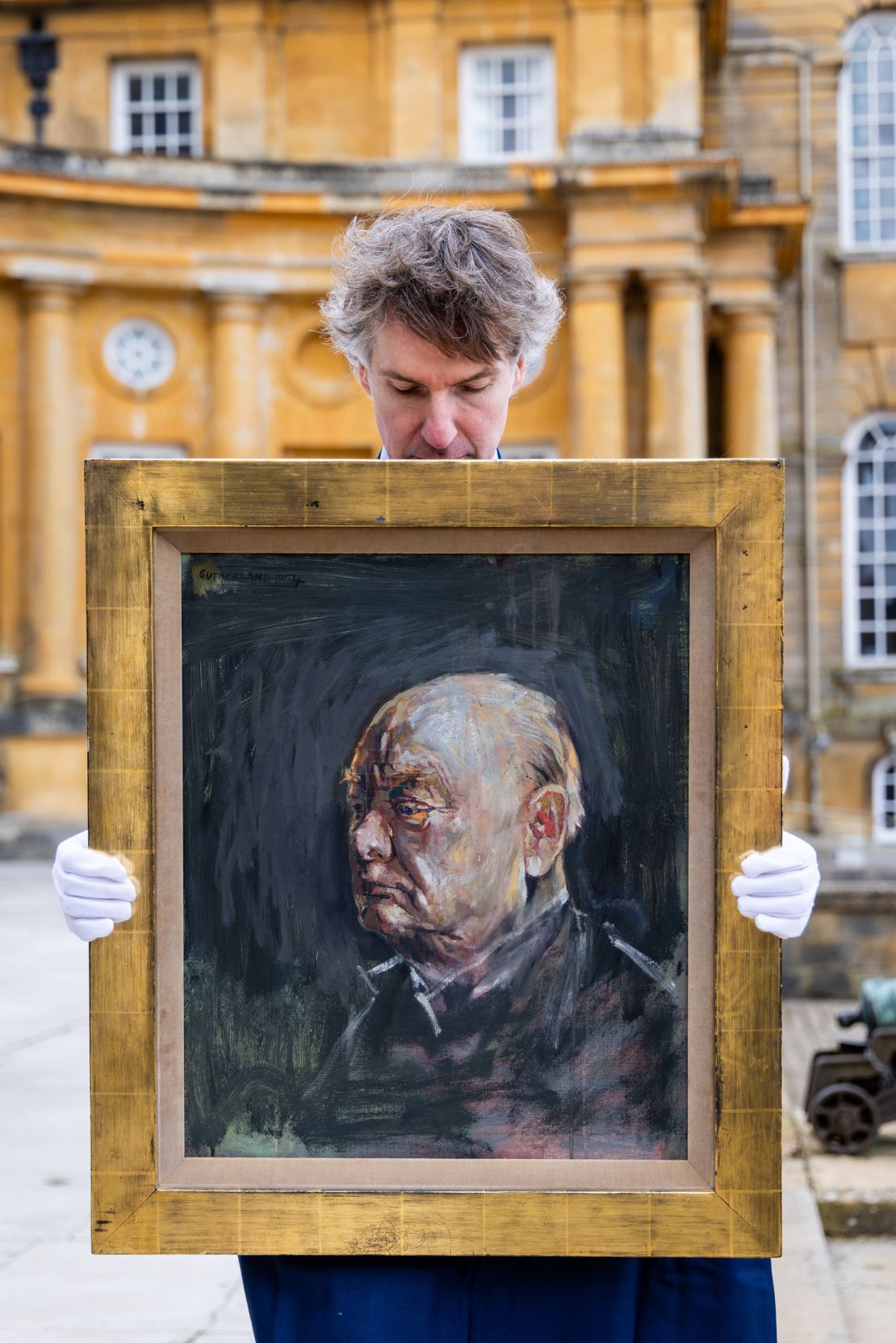 This painted study of Churchill by Sutherland, made in preparation of the portrait, is up for auction for the first time.