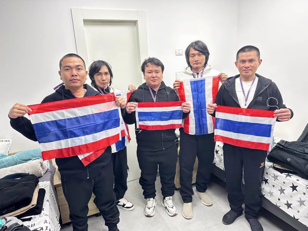 The Five Thai hostages released on Thursday.