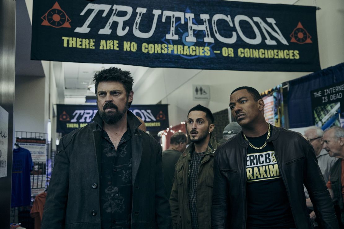 Karl Urban, Tomer Capone and Laz Alonso in "The Boys."