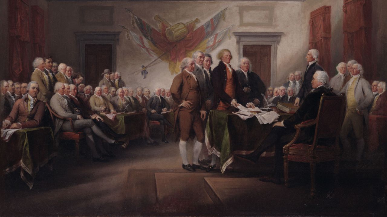 The Declaration of Independence, July 4, 1776. Painting by John Trumbull, 1818.