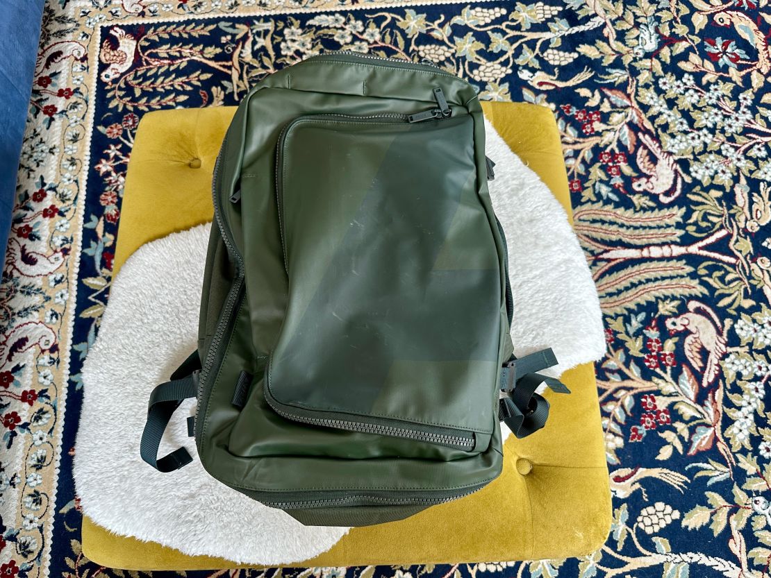The exterior of the Away FAR 45L convertible backpack
