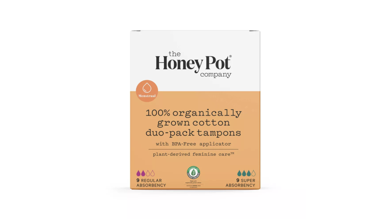 The Honey Pot Tampons Regular Absorbency 100% Organic Cotton BPA-Free  Applicator Plant Derived, 16 Count - Pay Less Super Markets