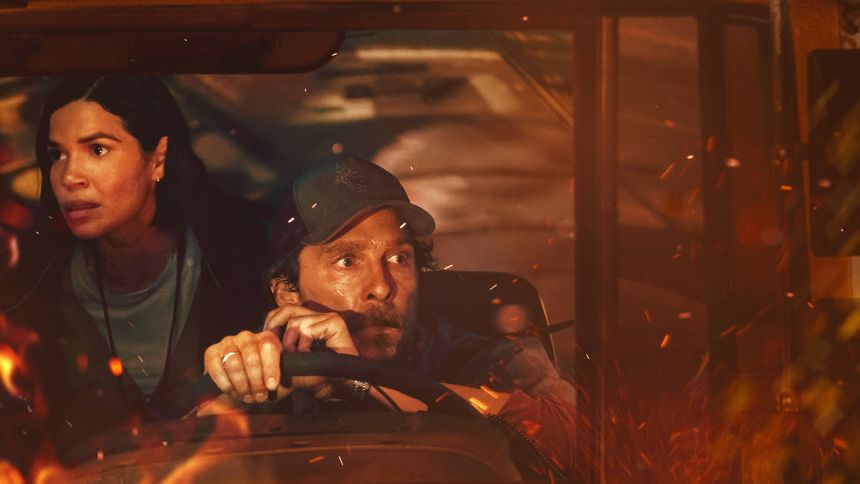 America Ferrera and Matthew McConaughey in “The Lost Bus.”