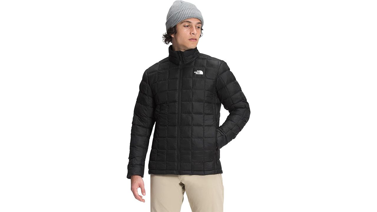 A photo of a person wearing a black The North Face Men’s ThermoBall Eco Jacket 2.0