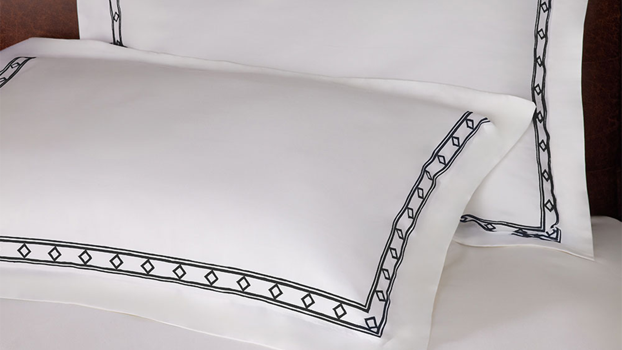 The Ritz-Carlton Diamond Border Pillow Shams stock photo