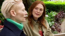 Tilda Swinton and Julianne Moore in Pedro Almodóvar's "The Room Next Door"