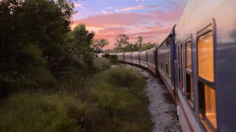 Luxury train experience in Vietnam.