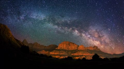 Light pollution, the term for the brightening of the night sky by unnatural lights, is increasing globally. In North America, only 20% of people can see the Milky Way, generally in rural areas, like Zion National Park, Utah, pictured.