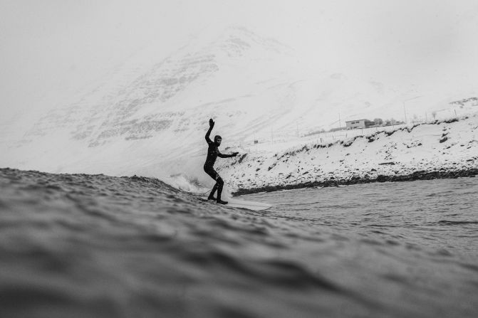 Thomas Meurot’s series "Kald Sòl" (Cold Sun) about surfing in Iceland's winter was the winner in the Sport section.