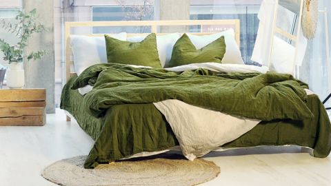 Three Piece Linen Bedding Set