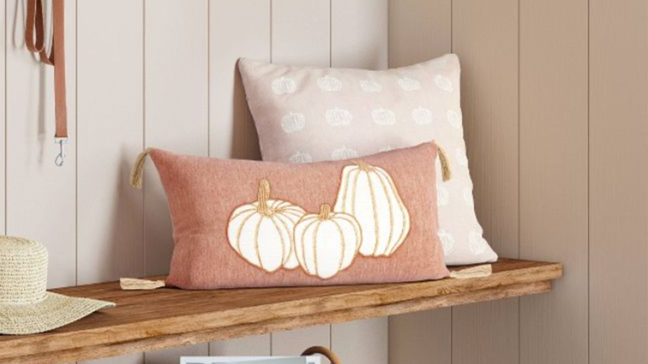 Threshold Applique Pumpkin Lumbar Throw Pillow