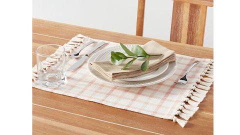 Threshold Cotton Check Placemats 