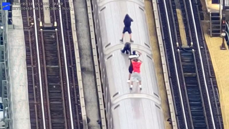 NYC Subway Surfing Caught on Drone: Teens Apprehended