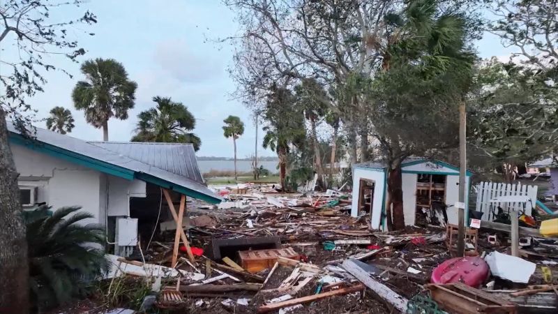 Aerial footage shows extensive Helene damage in Cedar Key and Steinhatchee, Florida