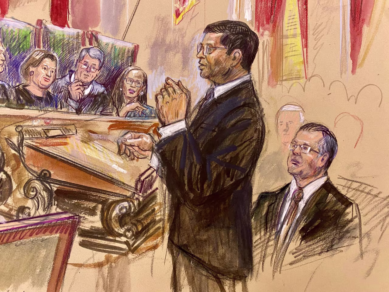Principal Deputy US Solicitor General Hashim Mooppan at the Supreme Court on October 15, 2025.
