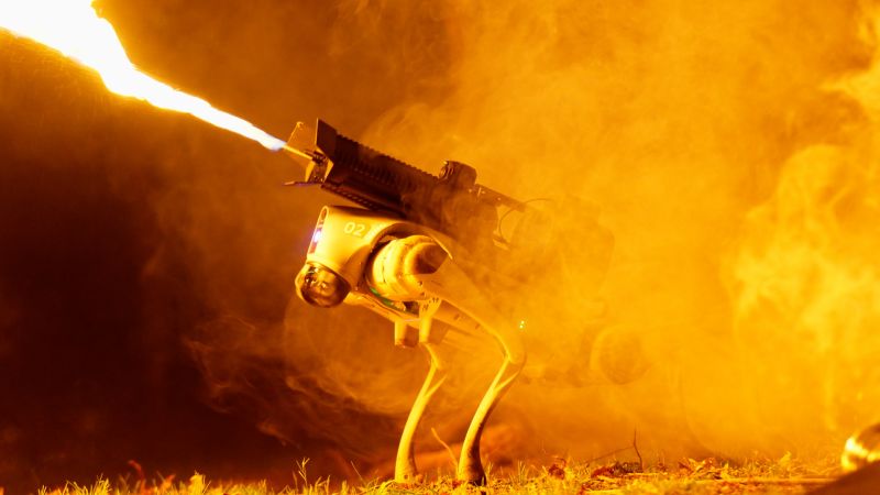 For less than $10,000, you can buy your own flame-throwing robot dog