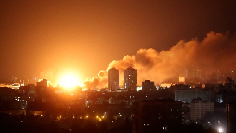 Dramatic video shows Russian missiles hitting Ukraine