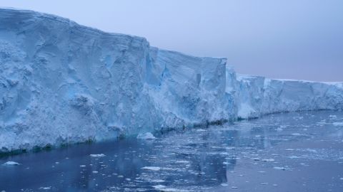Thwaites Glacier in western Antartica in 2019. A new study suggests that warm
