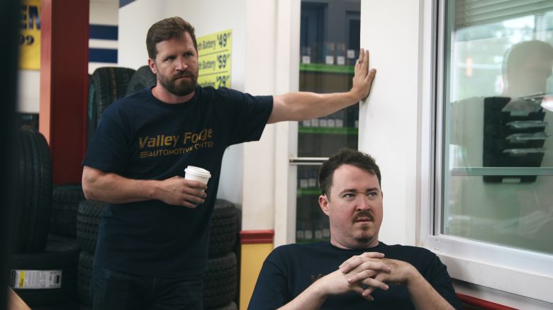 Chris O’Connor and Shane Gillis in "Tires," a new Netflix comedy that Gillis co-created.