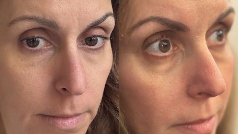 Left: No product. Right: With Brow Definer in Chocolate.