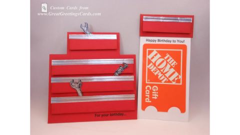 GreatGreetingsCards Tool Box Gift Card Holder