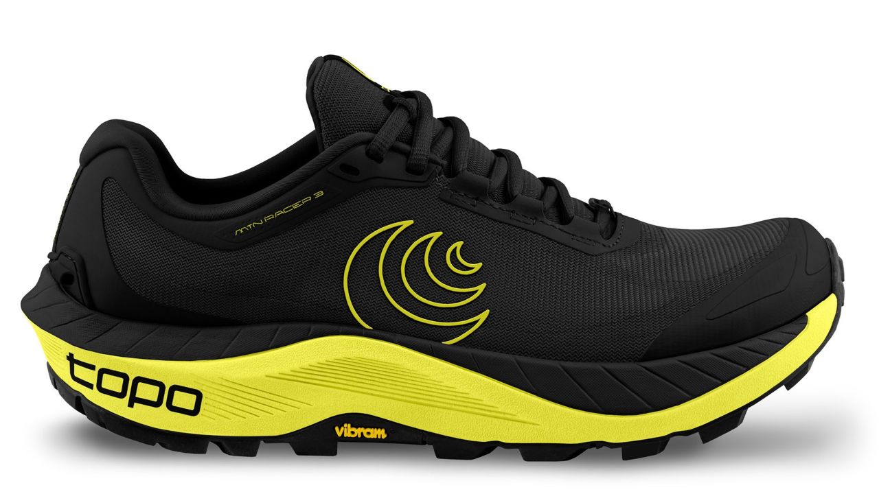 Topo Athletic MTN Racer 3 in black/lime color