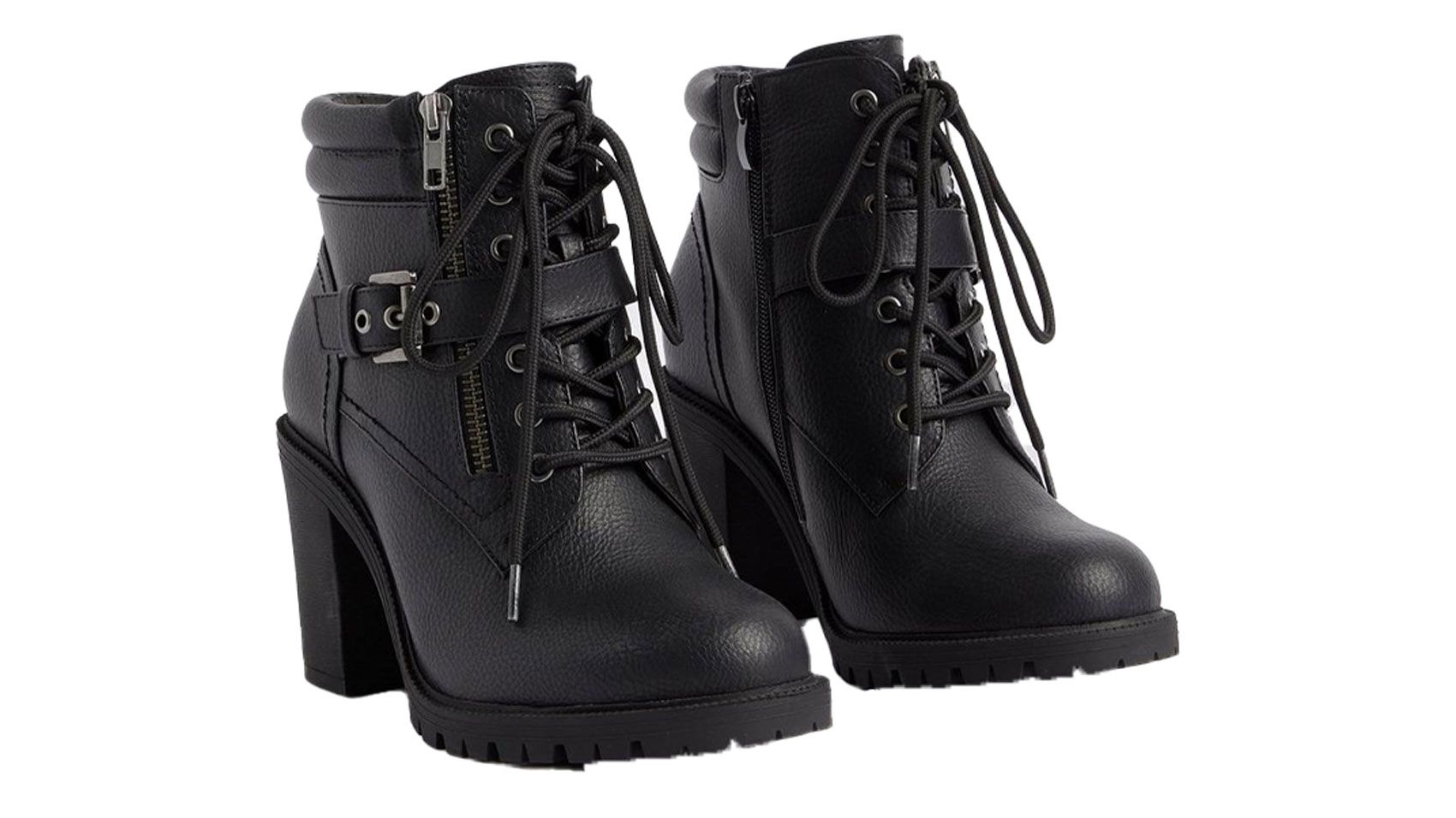 Dream Pairs Women's Combat Boots Lace Up Leather Ankle Booties Lug SolePlatform Mid Calf Boots