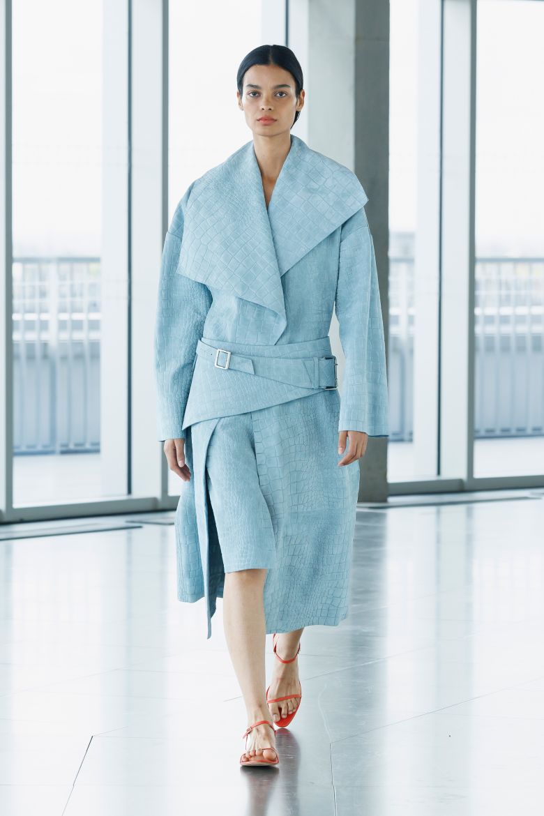 Colors ranged from stoney beiges to pastel pinks and blues, leaning into fresh hues most TOVE founders Holly Wright and Camille Perry both associate with summer.