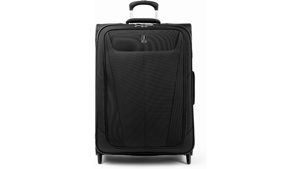 Travelpro Maxlite 5 Softside Expandable Upright 2 Wheel Checked Luggage stock photo