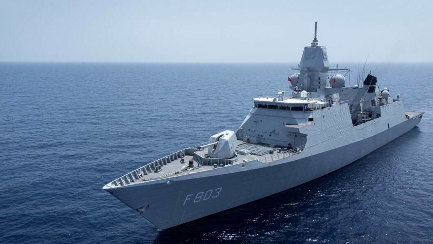 This handout image released by the Dutch Ministry of Defense shows the frigate HNLMS Tromp.