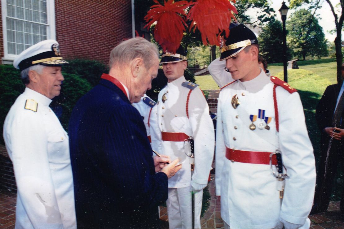 Michael Tropp, right, met President Gerald Ford while he was in military school.