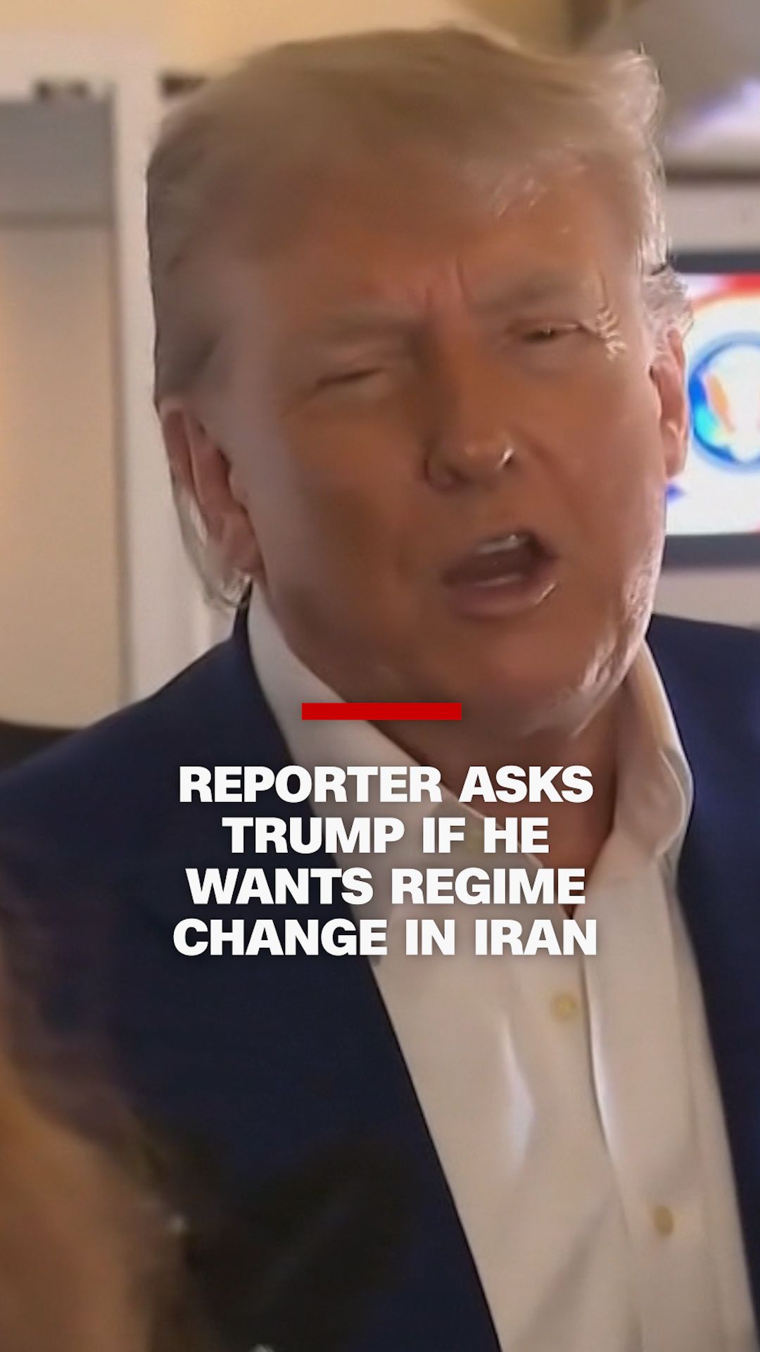 While traveling aboard Air Force 1, President Trump was asked if he would like to see regime change in Iran.
