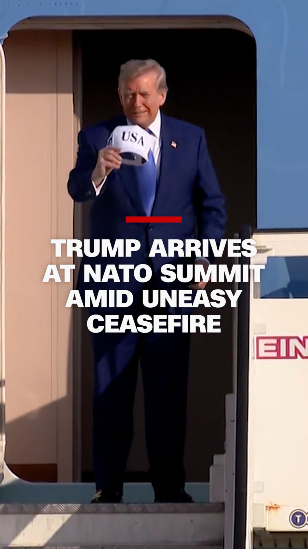 US President Donald Trump has arrived in the Netherlands for an in-and-out stop at a NATO leaders’ summit that’s been tailored to suit his preferences. On his way over, Trump was focused on the fragile truce between Israel and Iran, but acknowledged there were other issues awaiting him in the Netherlands.