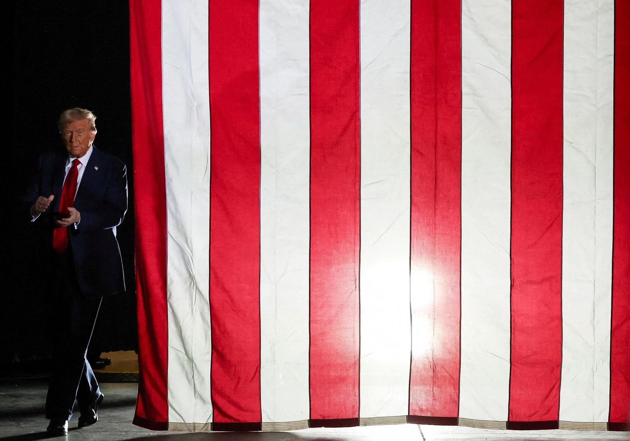 Former President Donald Trump attends a campaign event, in Allentown, Pennsylvania, on October 29.