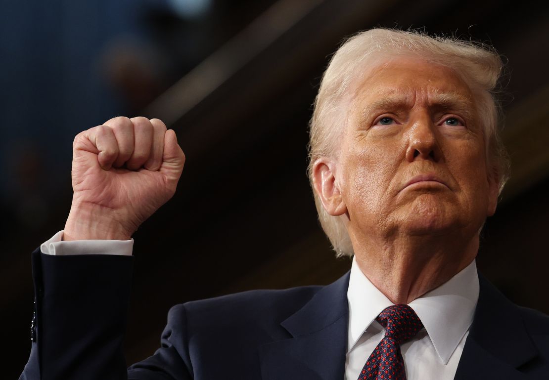 Donald Trump en su discurso ante el Congreso el 4 de marzo de 2025.