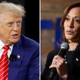 Former President Donald Trump and Vice President Kamala Harris speak at respective campaign events on October 15, 2024.